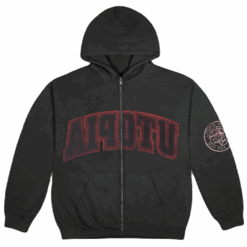 Travis Scott Reverse Utopia ZIP Hoodie Black