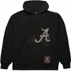 Travis Scott x Mitchell Ness Alabama Crimson Tide Overlap Pullover Hoodie Black