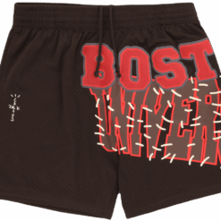Travis Scott x Mitchell Ness Boston University Basketball Shorts Brown