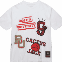 Travis Scott x Mitchell & Ness Boston University Hand-Drawn T-Shirt