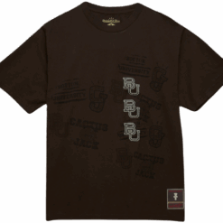Travis Scott x Mitchell Ness Boston University Seal T Shirt Brown