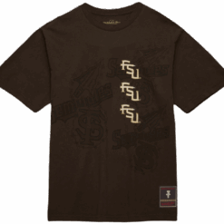 Travis Scott x Mitchell Ness Florida State Seminoles Seal T Shirt Brown