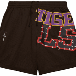 Travis Scott x Mitchell Ness LSU Tigers Basketball Shorts Brown