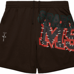 Travis Scott x Mitchell Ness Michigan State Spartans Basketball Shorts Brown