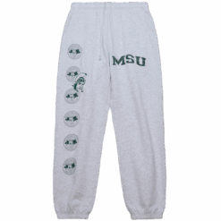 Travis Scott x Mitchell Ness Michigan State Spartans Classic Sweatpants Heather Gray