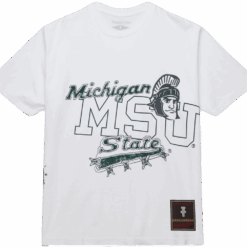 Travis Scott x Mitchell Ness Michigan State Spartans Hand Drawn T Shirt White