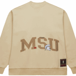 Travis Scott x Mitchell Ness Michigan State Spartans Pullover Sweatshirt Tan