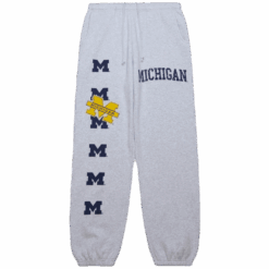 Travis Scott x Mitchell Ness Michigan Wolverines Classic Sweatpants Heather Gray
