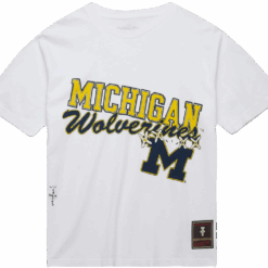 Travis Scott x Mitchell Ness Michigan Wolverines Hand Drawn T Shirt White