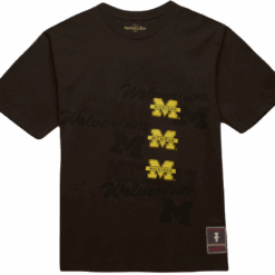 Travis Scott x Mitchell Ness Michigan Wolverines Seal T Shirt Brown