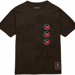 Travis Scott x Mitchell Ness Northeastern Huskies Seal T Shirt Brown