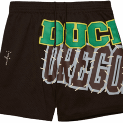 Travis Scott x Mitchell Ness Oregon Ducks Basketball Shorts Brown