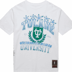 Travis Scott x Mitchell Ness Tulane Green Wave Hand Drawn T Shirt White