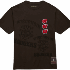 Travis Scott x Mitchell Ness Wisconsin Badgers Seal T Shirt Brown