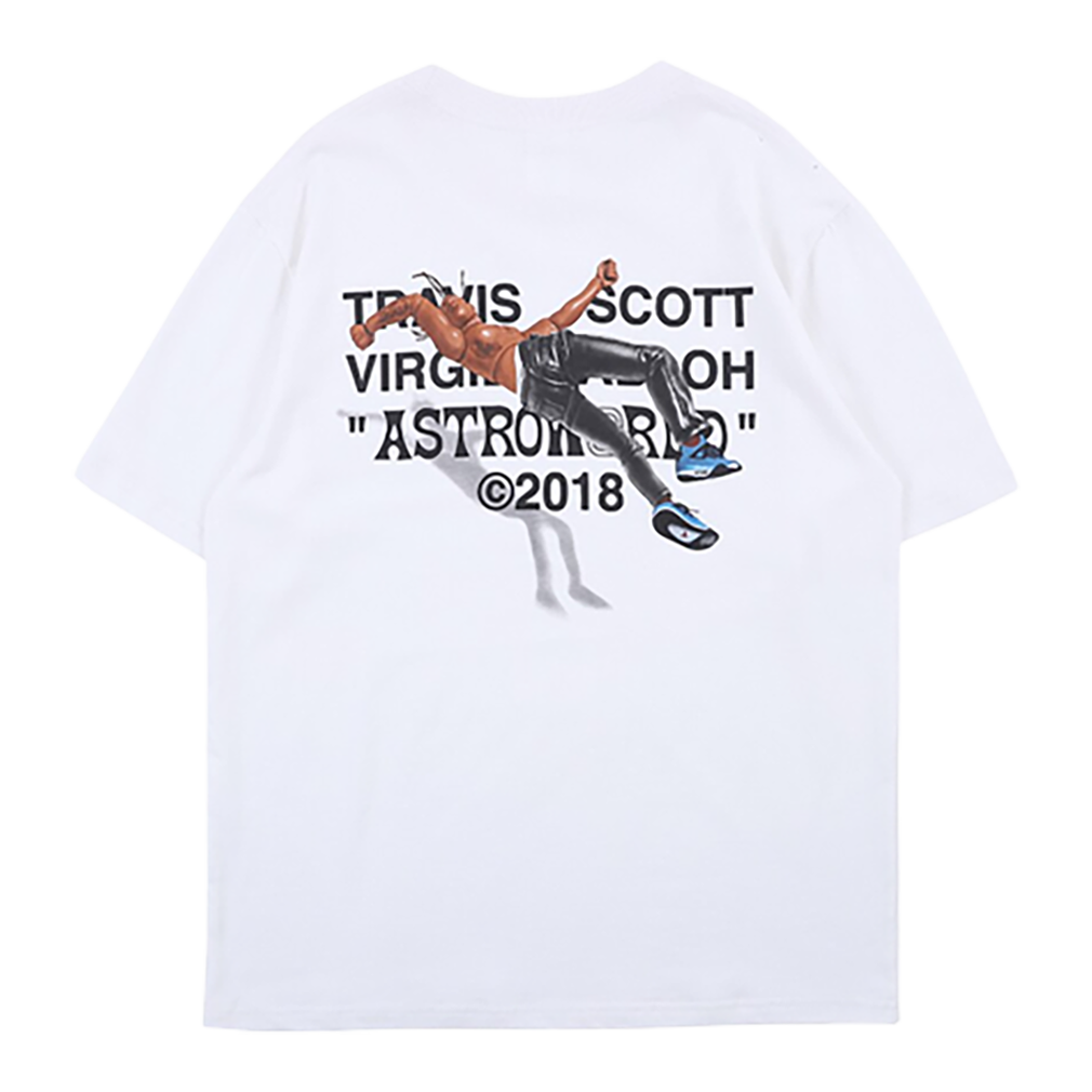 Travis Scotts Astroworld Pocket Graphic Letter Printing T-Shirts