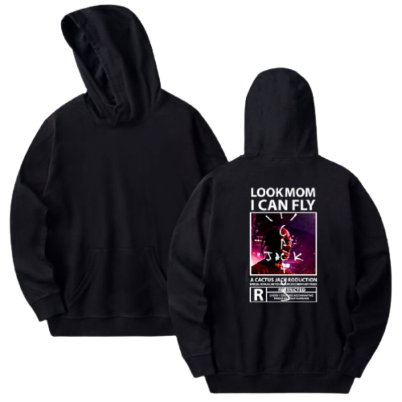 Look Mom I Can Fly Back Print Hoodie
