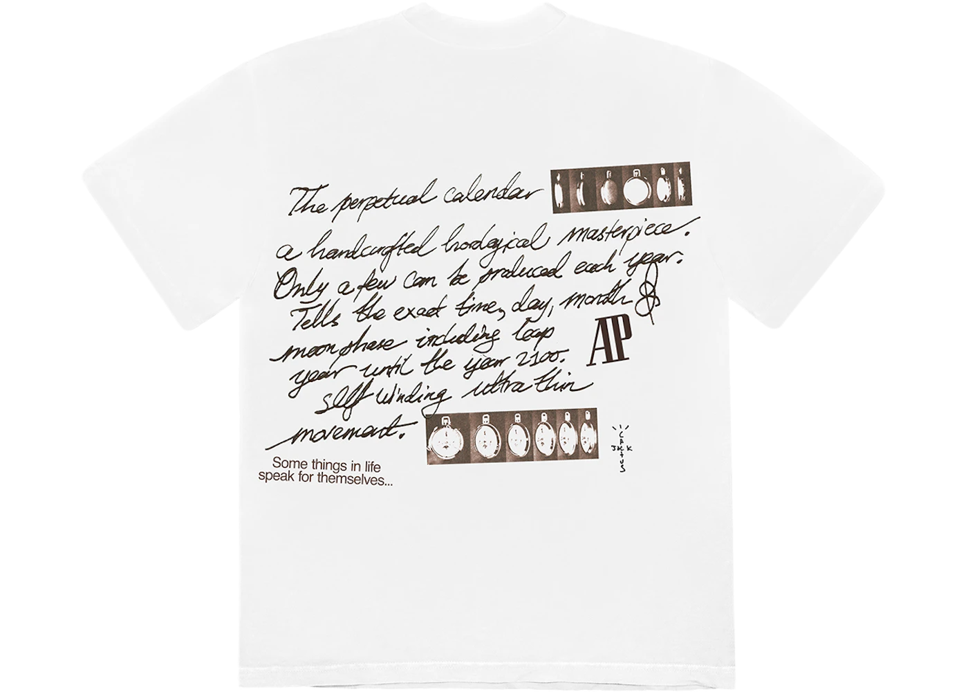 Travis Scott CJ x Audemars Piguet Perpetual Calendar Tee White
