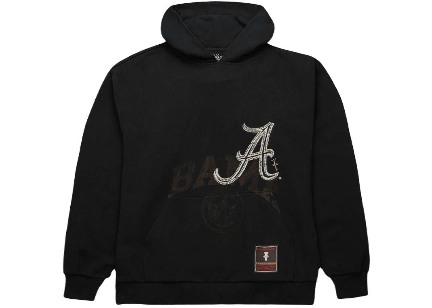 Travis Scott x Mitchell Ness Alabama Crimson Tide Overlap Pullover Hoodie Black