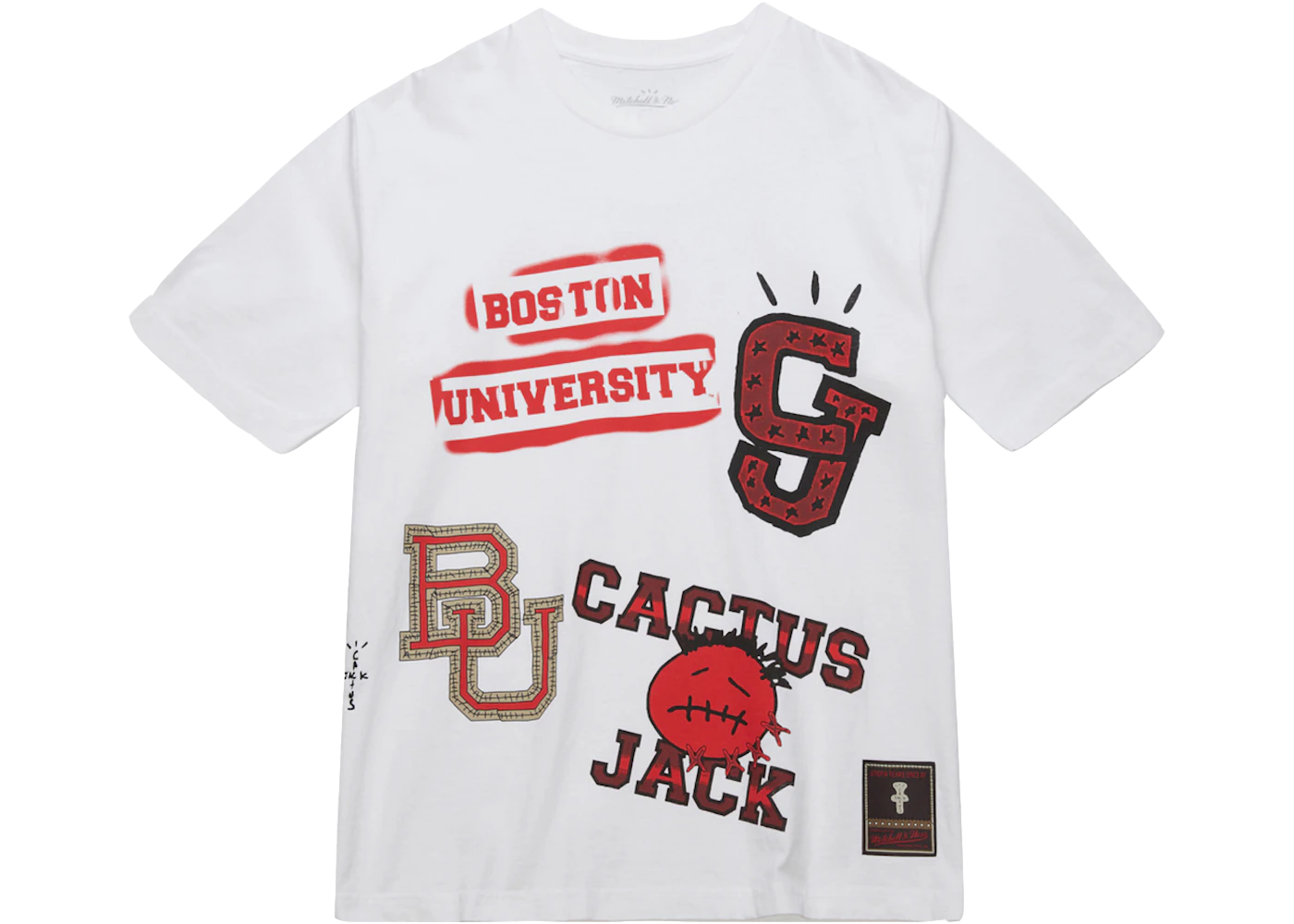 Travis Scott x Mitchell & Ness Boston University Hand-Drawn T-Shirt