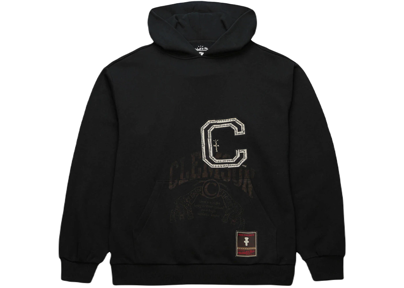 Travis Scott x Mitchell Ness Clemson Tigers Overlap Pullover Hoodie Black