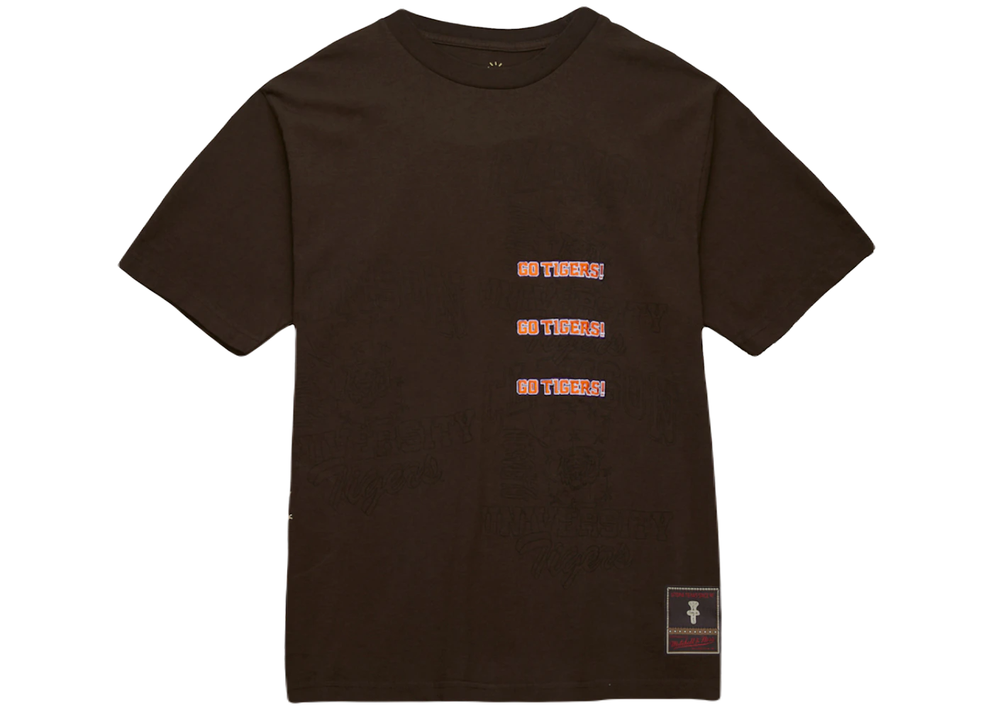 Travis Scott x Mitchell Ness Clemson Tigers Seal T Shirt Brown