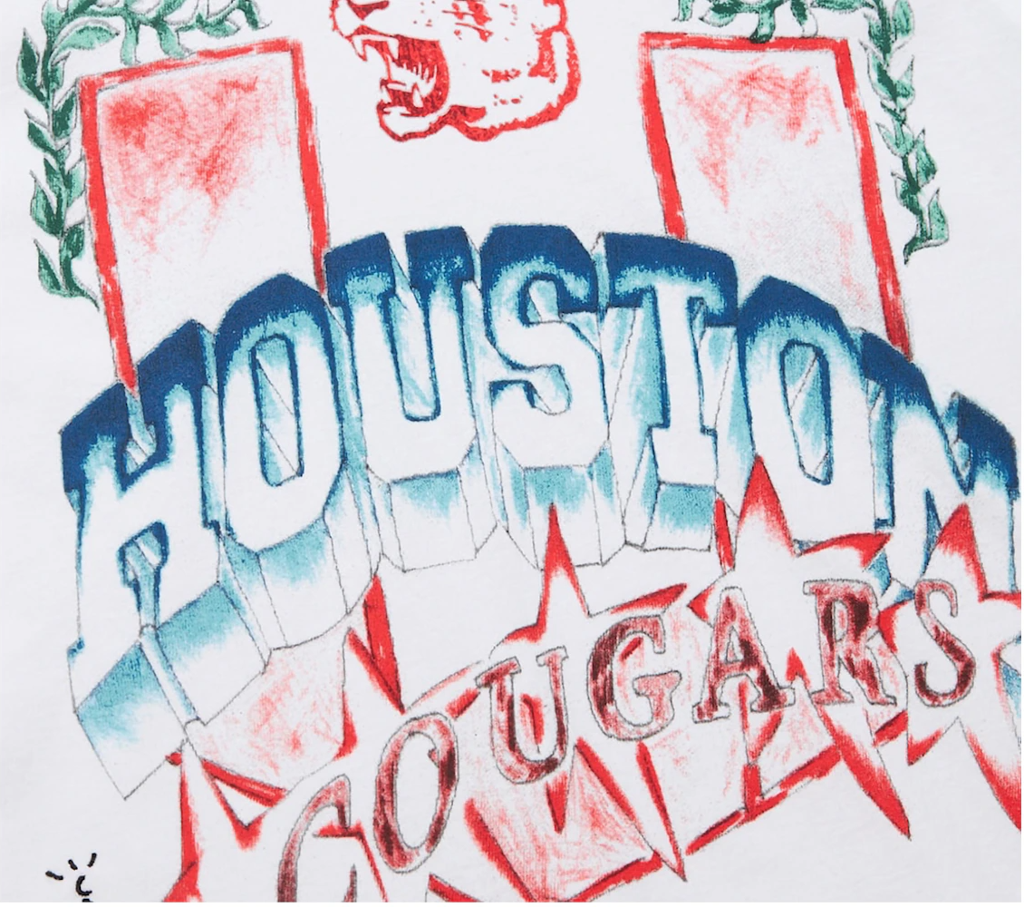Travis Scott x Mitchell & Ness Houston Cougars Hand-Drawn T-Shirt