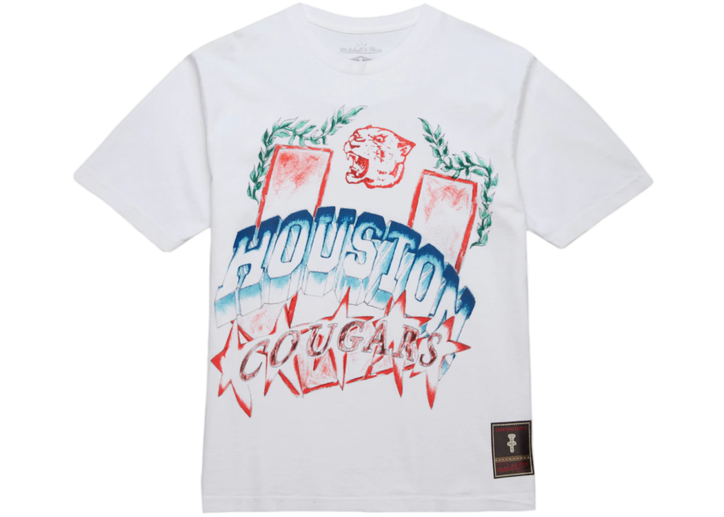 Travis Scott x Mitchell & Ness Houston Cougars Hand-Drawn T-Shirt
