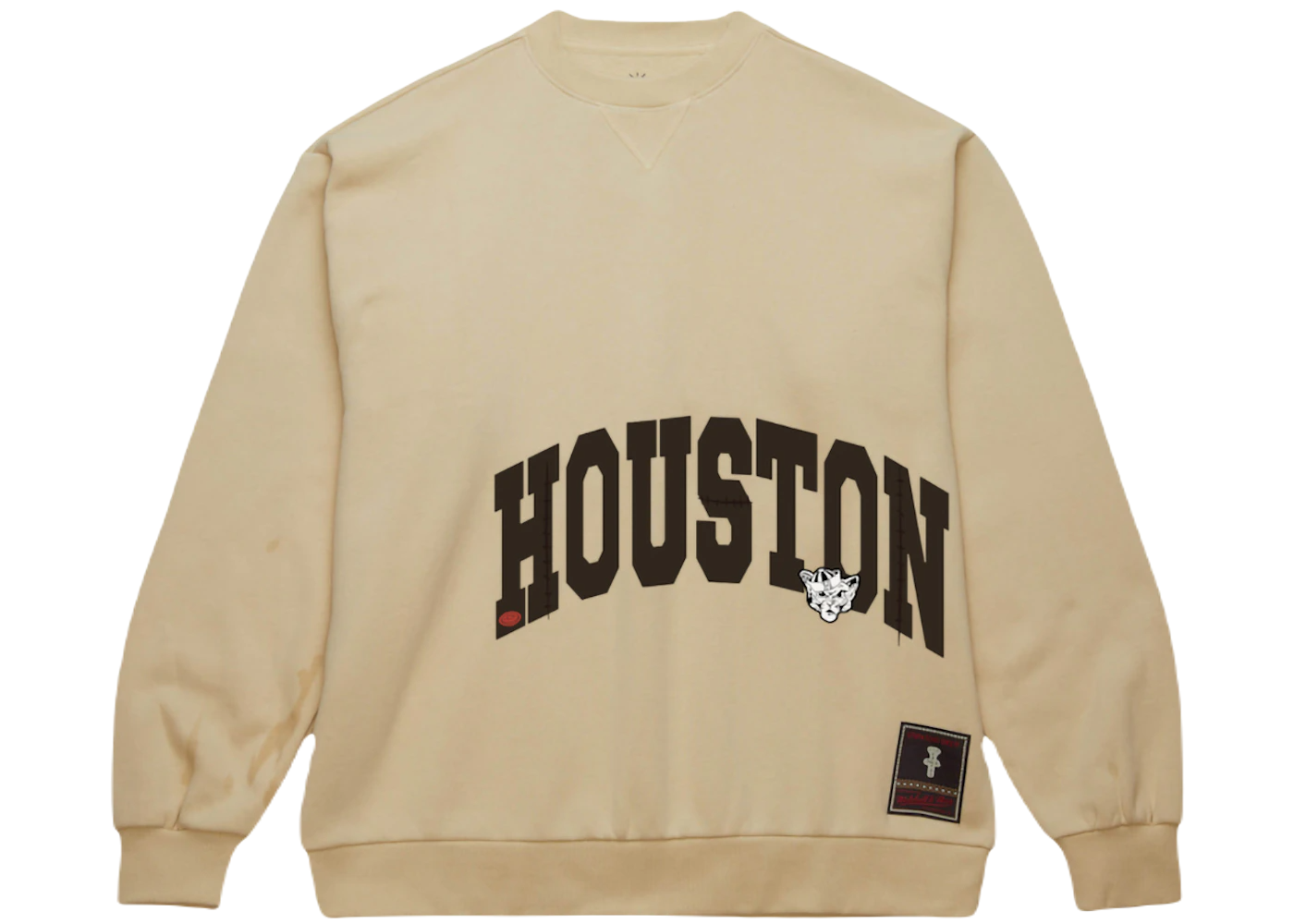 Travis Scott x Mitchell Ness Houston Cougars Pullover Sweatshirt Tan