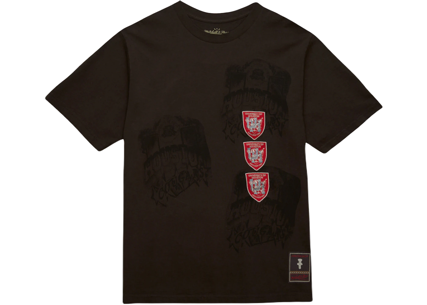 Travis Scott x Mitchell Ness Houston Cougars Seal T Shirt Brown