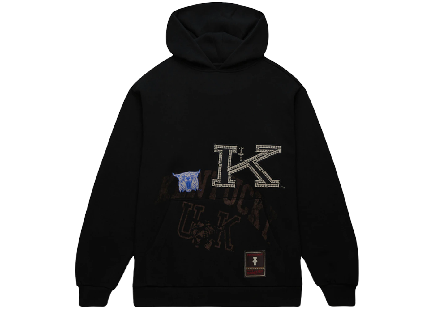 Travis Scott x Mitchell Ness Kentucky Wildcats Overlap Pullover Hoodie Black