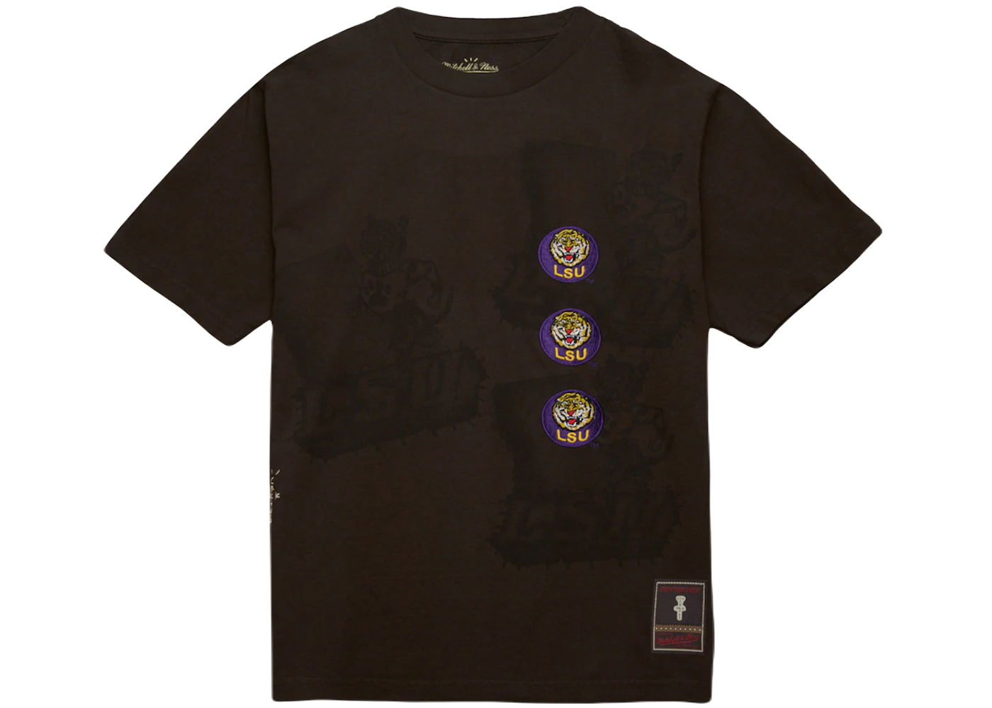 Travis Scott x Mitchell Ness LSU Tigers Seal T Shirt Brown