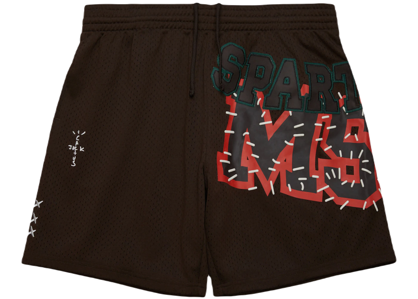 Travis Scott x Mitchell Ness Michigan State Spartans Basketball Shorts Brown
