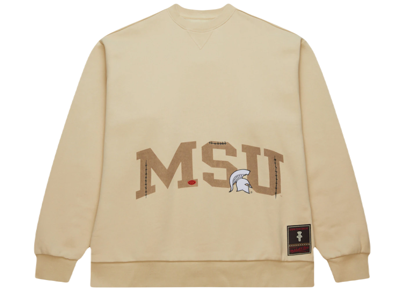 Travis Scott x Mitchell Ness Michigan State Spartans Pullover Sweatshirt Tan