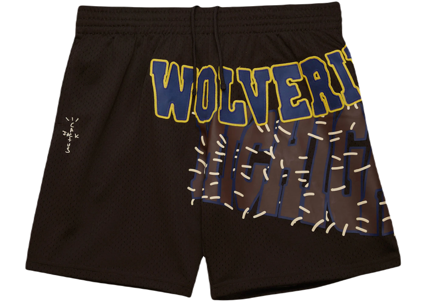 Travis Scott x Mitchell Ness Michigan Wolverines Basketball Shorts Brown