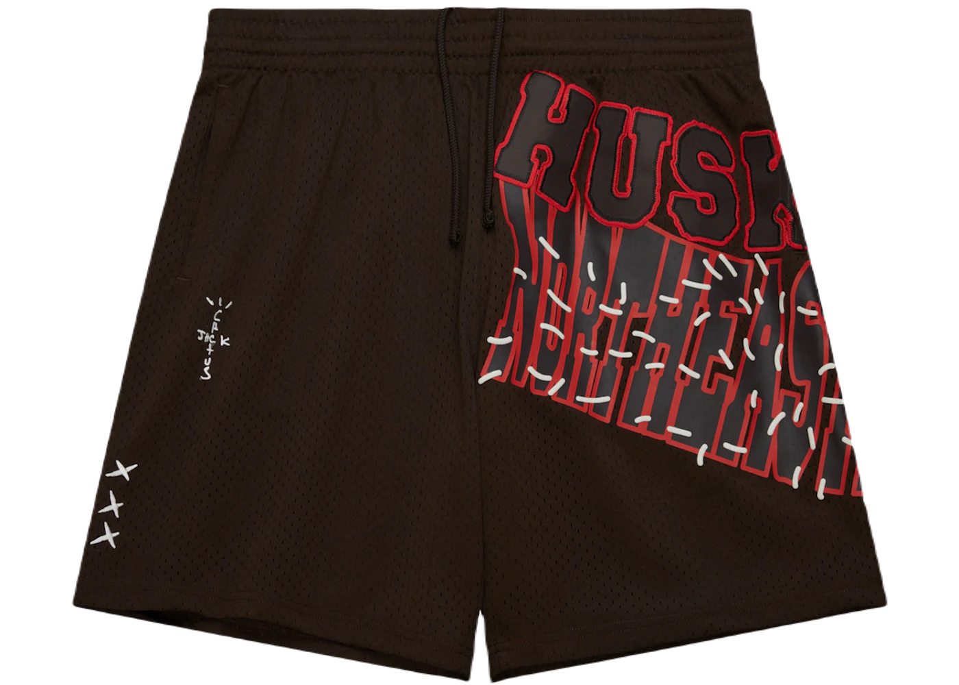 Travis Scott x Mitchell Ness Northeastern Huskies Basketball Shorts Brown
