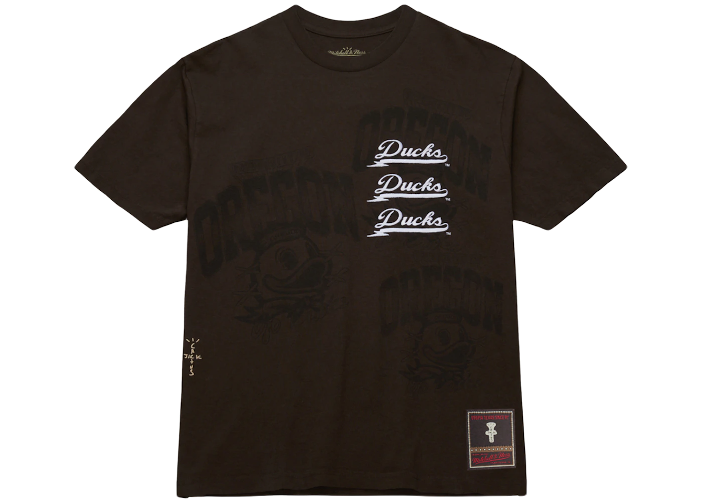 Travis Scott x Mitchell Ness Oregon Ducks Seal T Shirt Brown