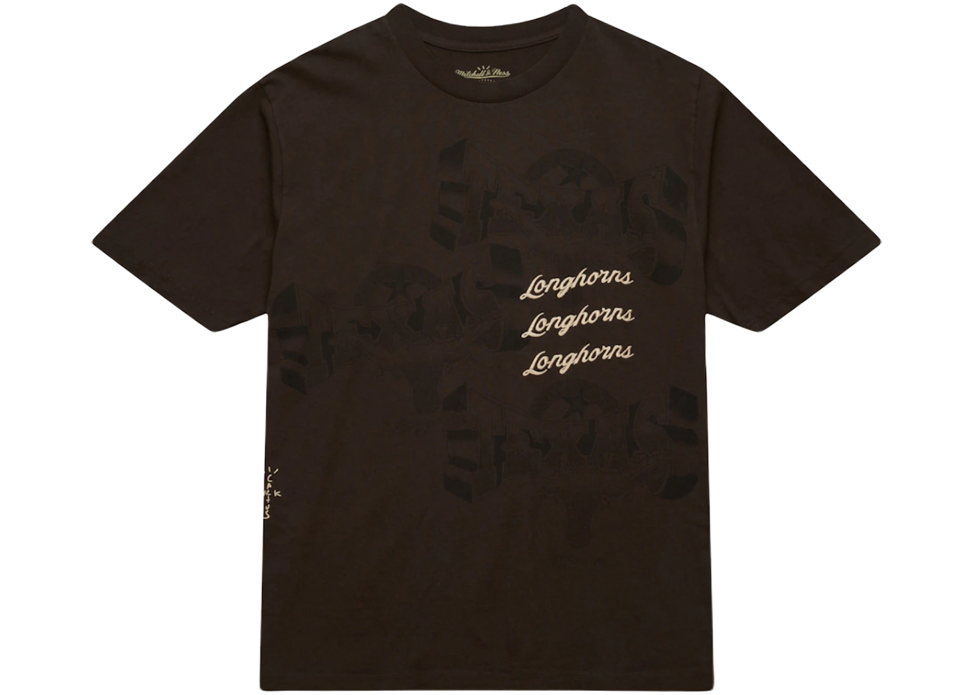 Travis Scott x Mitchell Ness Texas Longhorns Seal T Shirt Brown