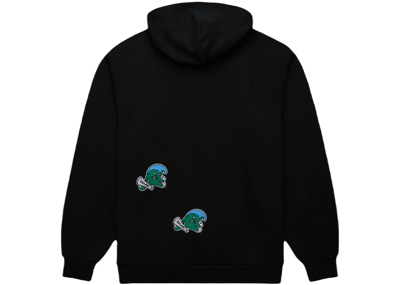 Travis Scott x Mitchell Ness Tulane Green Wave Overlap Pullover Hoodie Black